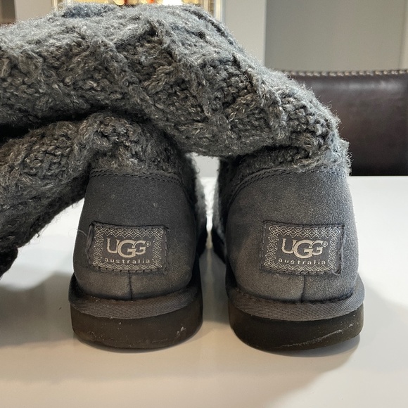 UGG Gray Tall Knit Boots - Picture 3 of 9
